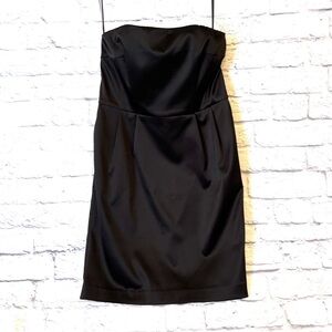 Express Design Studio Strapless Black Satin Holiday Party Formal Dress Size 8